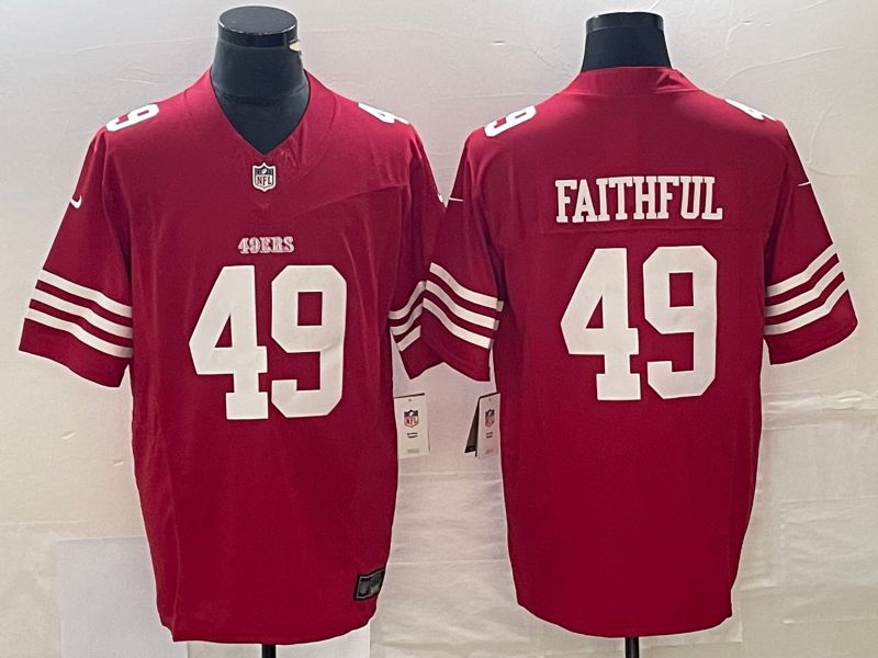 Men San Francisco 49ers #49 Faithful Red 2023 Nike Vapor Limited NFL Jersey->new york jets->NFL Jersey